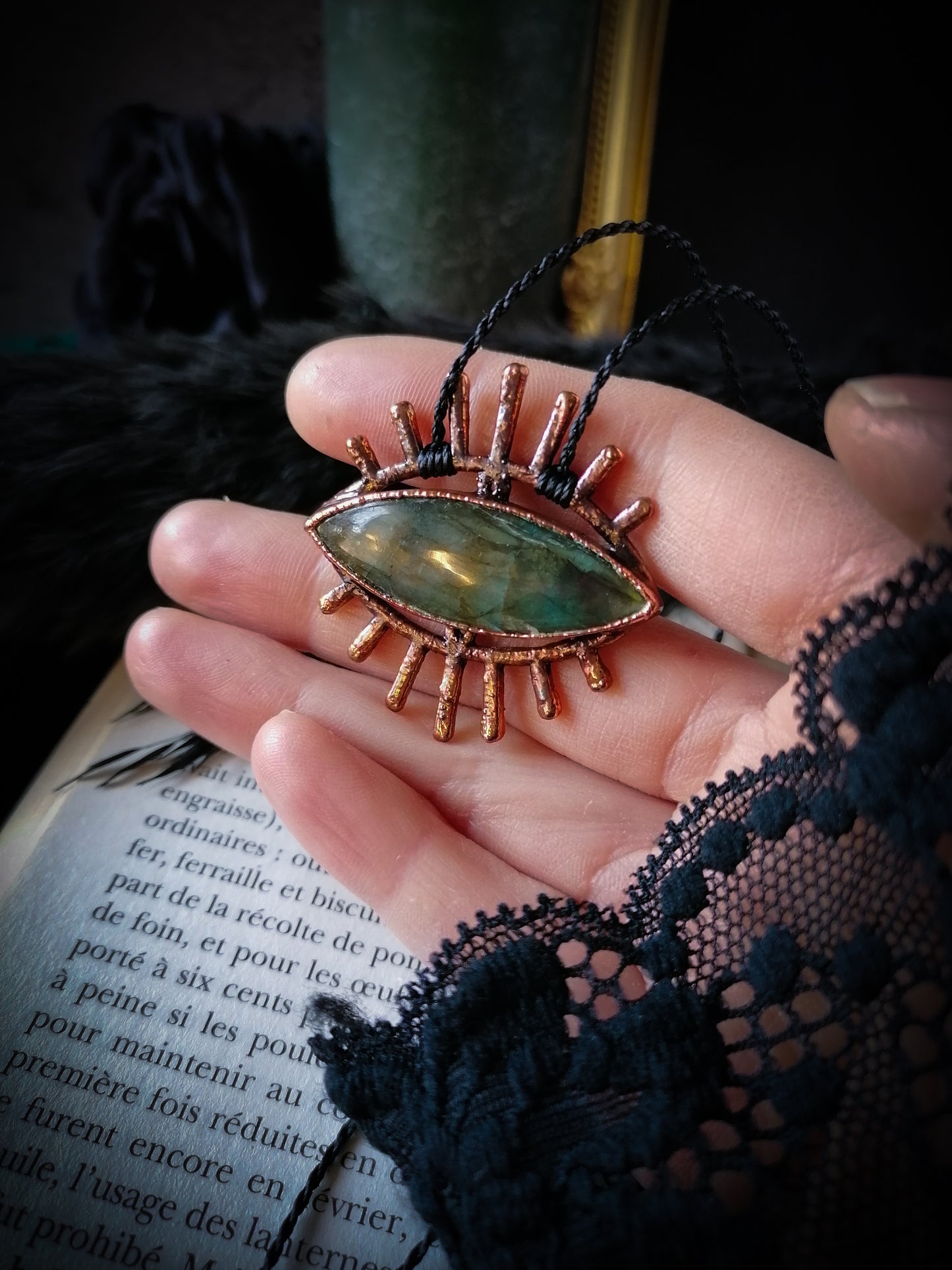 Vision obscure- Pendentif Cuivre et Labradorite