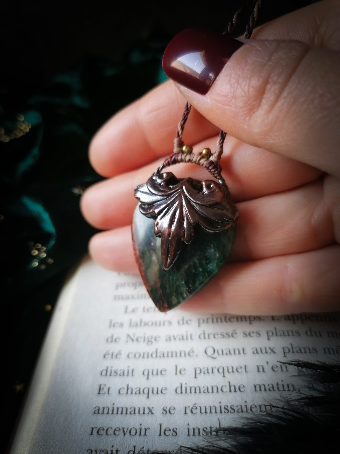 Sylvanae - Pendentif Cuivre et Aventurine