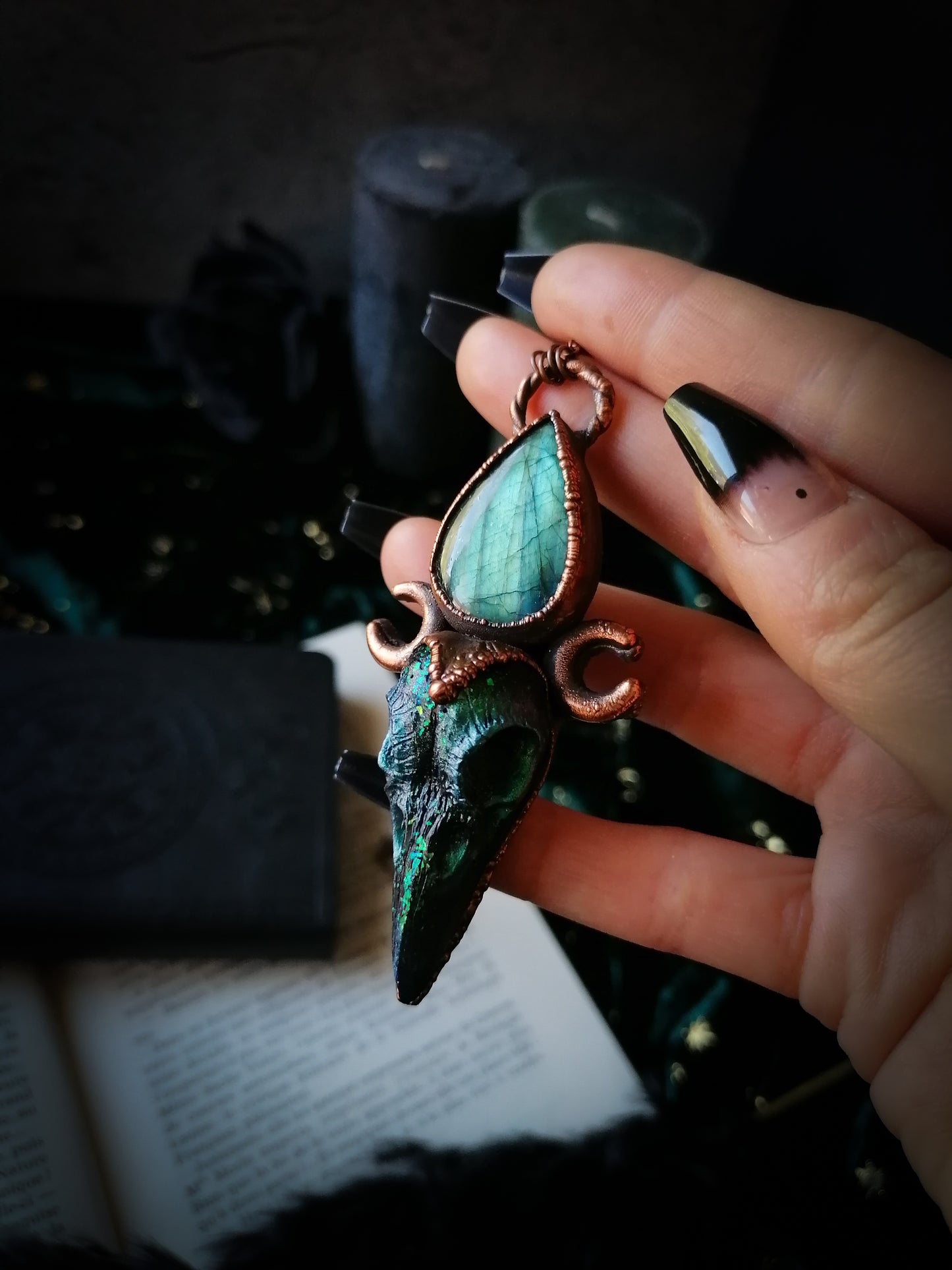 Viridian - Coven of ravens - Pendentif en cuivre