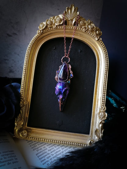 Saphyra - Coven of ravens - Pendentif en cuivre et Améthyste