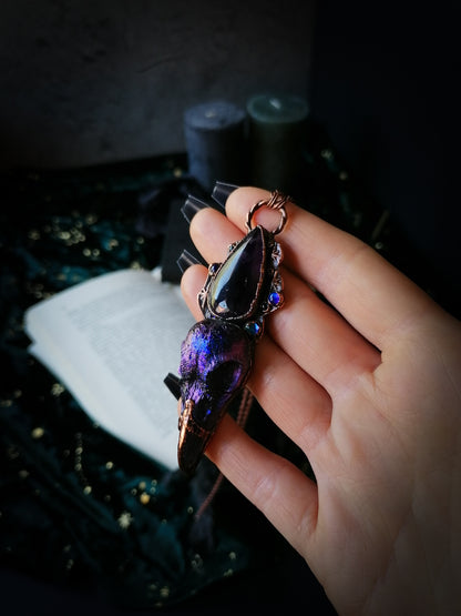 Saphyra - Coven of ravens - Pendentif en cuivre et Améthyste