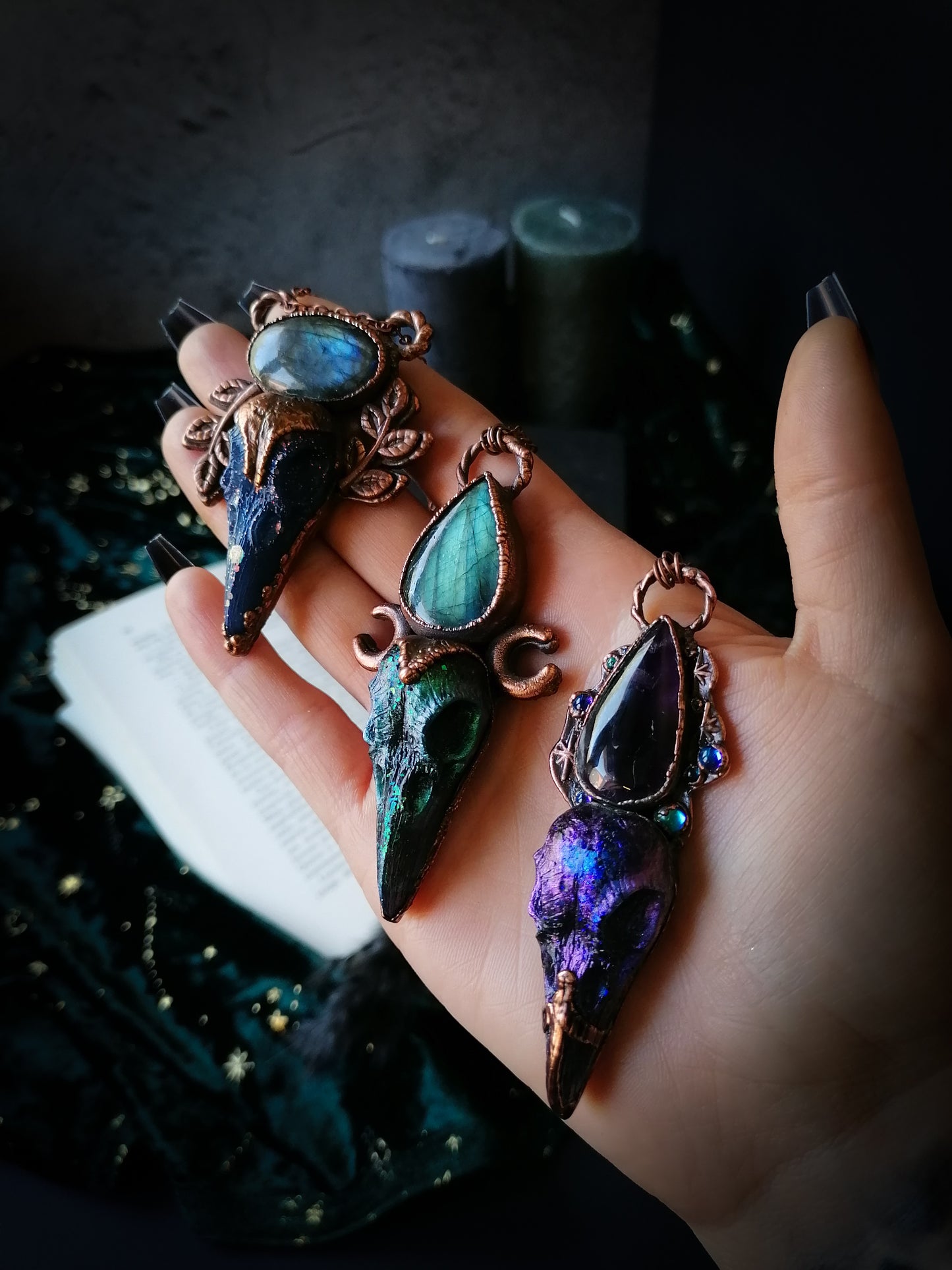 Viridian - Coven of ravens - Pendentif en cuivre